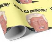 PAPIER CADEAU ALLONS BRANDON ! PAPIER D'ANNIVERSAIRE TRUMP (Coin rond)