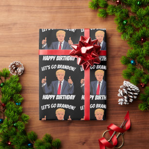 PAPIER CADEAU ALLONS BRANDON TRUMP LIVRE D'ANNIVERSAIRE D'ANNIVE