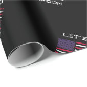 Papier Cadeau Allons voir Brandon Distressed Drapeau Joe Biden (Coin rond)