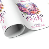 Papier Cadeau Allons-y les filles Dernière Disco Rose Enterremen (Coin rond)