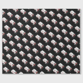 Papier Cadeau Allons-y ! Samoyed & leash (Plat)