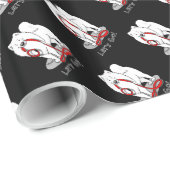 Papier Cadeau Allons-y ! Samoyed & leash (Coin rond)