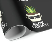 Papier Cadeau Aloe Friday Funny Aloe Vera Plante Pun Dark BG (Coin rond)