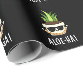 Papier Cadeau Aloe-ha Funny Hawaïen Plante Pun Dark BG (Coin rond)