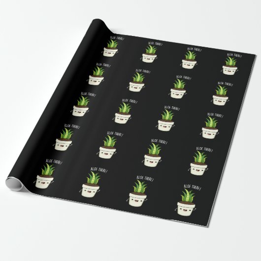 Papier Cadeau Aloe There Funny Aloe Vera Pun (Déroulé)