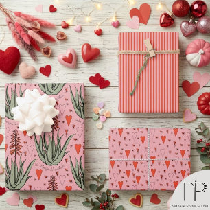 Papier cadeau Aloe You Vera Much pour la Saint-Val