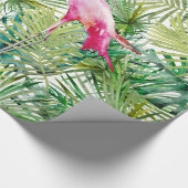 Papier Cadeau Aloha Flamant rose Oiseau animal dans la jungle (Coin)