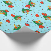 Papier Cadeau Aloha Honeys Noël Blond Hula Girl Turq (Coin)