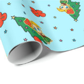 Papier Cadeau Aloha Honeys Noël Blond Hula Girl Turq (Coin rond)