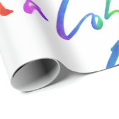 Papier Cadeau Aloha - Lettres tropicales blanches - Hawaii Hawai (Coin rond)