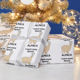 Papier Cadeau Alpaca Je Veux Un Espace Drôle Alpaca