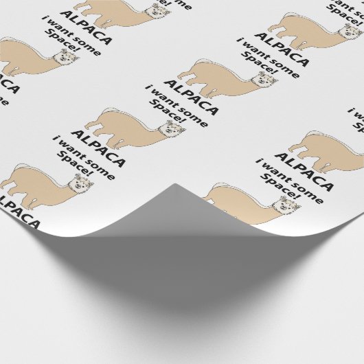 Papier Cadeau Alpaca Je Veux Un Espace Drôle Alpaca (Coin)