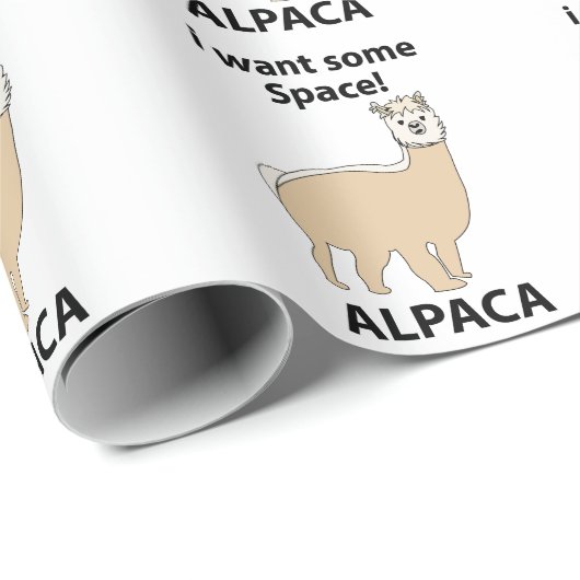 Papier Cadeau Alpaca Je Veux Un Espace Drôle Alpaca (Coin rond)