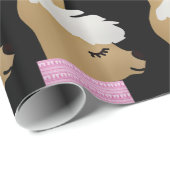 Papier Cadeau ALPACA LAMA NOËL Papier à envelopper (Coin rond)