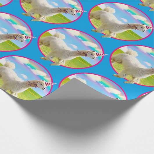 Papier Cadeau Alpaca Unicorne sous ciel ouvert (Coin)