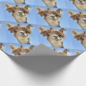 Papier Cadeau Alpaga avec les cheveux fous (Coin)