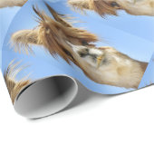 Papier Cadeau Alpaga avec les cheveux fous (Coin rond)