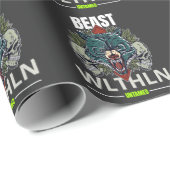 Papier Cadeau Alpha Beast _ Untamed Wolf Streetwear Fearless (Coin rond)