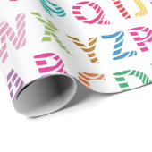 Papier Cadeau Alphabet arc-en-ciel (Coin rond)