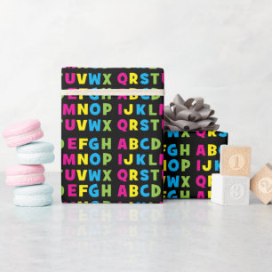 Papier Cadeau Alphabet Coloré Maternelle Préscolaire Alphabet