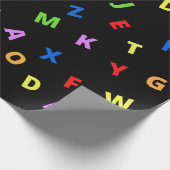 Papier Cadeau Alphabet coloré sur arrière - plan noir (Coin)