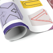 Papier Cadeau Alphabet coupé du papier (Coin rond)