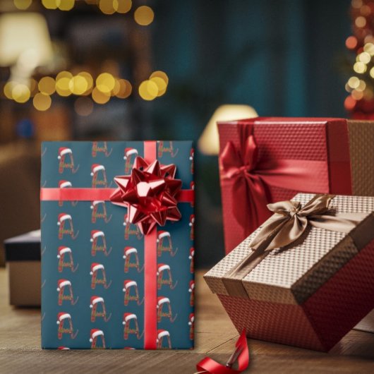 Papier Cadeau Alphabet de Noël moderne Un papier d'enveloppement