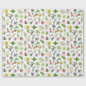 Papier Cadeau Alphabet de plantes et d'herbes (Plat)