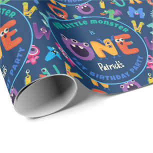 Papier Cadeau Alphabet Monstres 1er anniversaire Notre petit mon