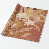 Papier Cadeau Alphonse Mucha Art Nouveau Détail floral (Déroulé)