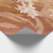 Papier Cadeau Alphonse Mucha Art Nouveau Détail floral (Coin)