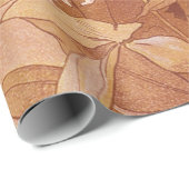 Papier Cadeau Alphonse Mucha Art Nouveau Détail floral (Coin rond)