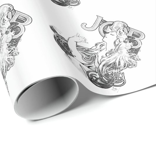 Papier Cadeau Alphonse Mucha JOB ISOGS (Coin rond)