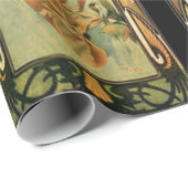 Papier Cadeau Alphonse Mucha, Jolies Dames, Art Déco (Coin rond)