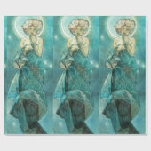Papier Cadeau Alphonse Mucha Lune Clair De Lune Art Nouveau (Plat)