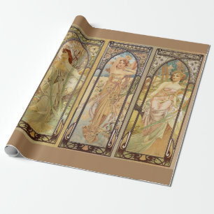 Papier Cadeau Alphonse Mucha - maître de Nouveau d'art