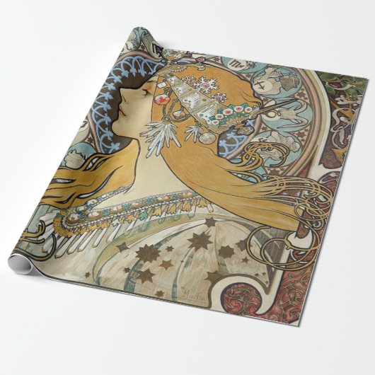 Papier Cadeau Alphonse Mucha Zodiac restauré (Déroulé)