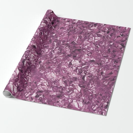 Papier Cadeau Aluminium Huile Améthyste Plum Metallic Rincé (Déroulé)