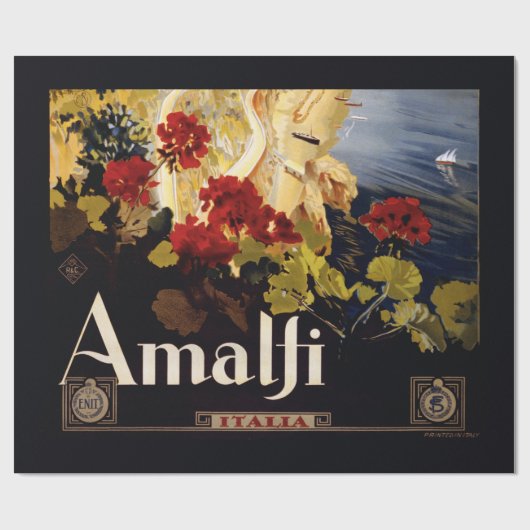 Papier Cadeau Amalfi Italie Poster de voyage Graphique d'art (Plat)