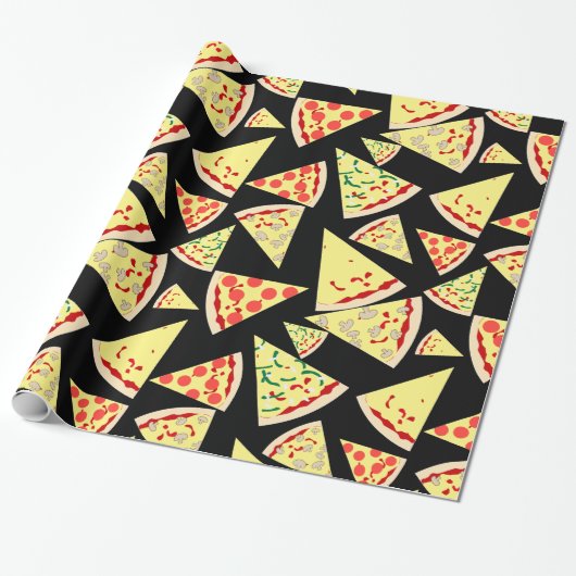 Papier Cadeau Amant aléatoire dynamique de pizza de motif (Déroulé)