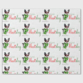 Papier Cadeau Amant chien Noël Boston Terrier (Plat)