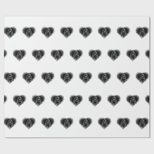 Papier Cadeau Amant noir de cocker (Plat)