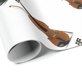 Papier Cadeau Amants de violon, instrument de ficelle de musique (Coin rond)