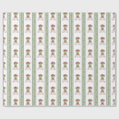 Papier Cadeau Amaryllis Bourgogne et Noël Topiaire (Plat)