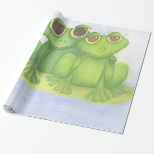 Papier Cadeau Amateurs adorables de grenouilles