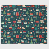 Papier Cadeau Amateurs de livres rêve Noël (Plat)