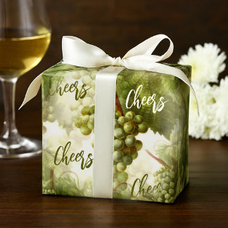 Papier Cadeau Amateurs de vin Motif de raisin rétro