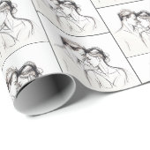 Papier Cadeau Amateurs En Croquis Sur Blanc (Coin rond)