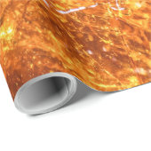 PAPIER CADEAU AMBER DROP GOLDEN JAUNE MOTIF ABSTRAIT (Coin rond)