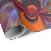 Papier Cadeau Amber Goddess, Abstract Orange and Gold Passion (Coin rond)